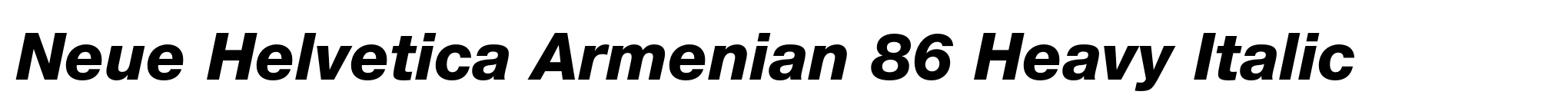 Neue Helvetica Armenian 86 Heavy Italic image